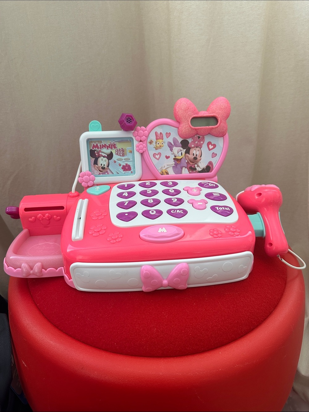 Disney Minnie Mouse Pink and White Toy Cash Register